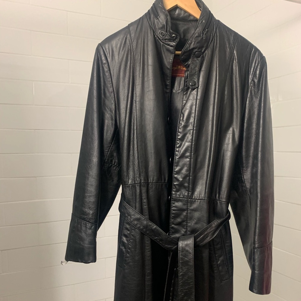 Sergio Valente Full  length leather trenchcoat